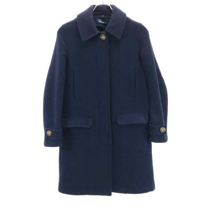楽天市場】【中古】 フレッドペリー ステンカラー コート S 紺 FRED 