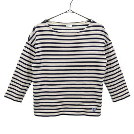 古着 ORCIVAL オーシバル フランス製 ボーダー 7分袖 Tシャツ ロゴワッペン レディース 【中古】