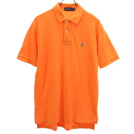 ポロラルフローレン 半袖 鹿の子 ポロシャツ M オレンジ POLO RALPH LAUREN メンズ 【中古】 【240408】 メール便可 【PD】
