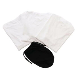 未使用 ナノユニバース SPECIAL BAG 3PACK TEE Tシャツ 3枚セット L ホワイト nano universe クルー V ハイネック 巾着袋付き メンズ 【210604】 【中古】