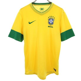 ナイキ ブラジル代表 サッカー 半袖 Vネック ウェア S イエロー系 NIKE メンズ 【中古】 【240312】 【PD】