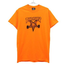 スラッシャー プリント 半袖 Tシャツ オレンジ THRASHER クルーネック メンズ 【中古】 【230513】 メール便可