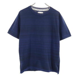 ナンバーナイン ステュディオス 日本製 ボーダー調柄 半袖 Tシャツ 1 紺系 NUMBER(N)INE STUDIOUS ニット Tシャツ メンズ 【中古】 【230604】 メール便可