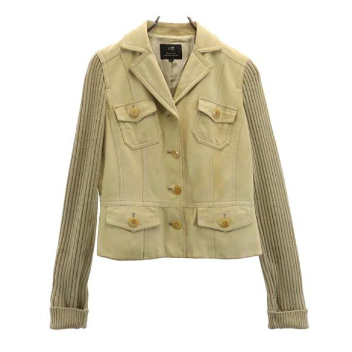 楽天市場】古着 23ku 23区 長袖 袖リブニット レザージャケット 40 
