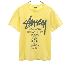 ステューシー 両面プリント 半袖 Tシャツ S イエロー STUSSY メンズ 【中古】 【240322】 メール便可