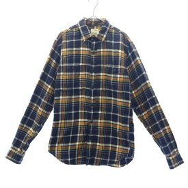 ジェイクルー チェック 長袖 シャツ SMALL ネイビー J.CREW レギュラーカラー メンズ 【中古】 【231007】