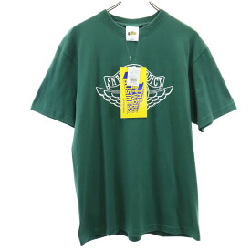 未使用 ザネットワークビジネス プリント 半袖 Tシャツ M グリーン THE NETWORK BUSINESS タグ付き メンズ 【中古】 【240318】 メール便可 【PD】