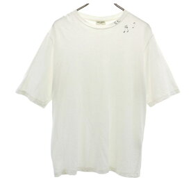 サンローラン イギリス製 半袖 Tシャツ XS ホワイト SAINT LAURENT メンズ 【中古】 【240322】 メール便可
