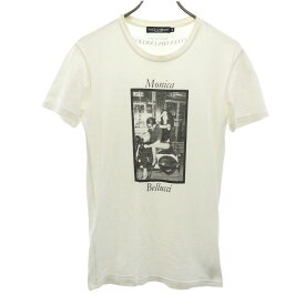 ドルチェアンドガッバーナ イタリア製 モニカ ベルッチ プリント 半袖 Tシャツ 44 ホワイト DOLCE&amp;GABBANA Monica Bellucci メンズ 【中古】 【240409】 メール便可