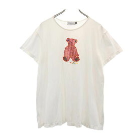 ミキハウスマム 日本製 半袖 Tシャツ M-L ホワイト系 mikihouse mum ロゴ レディース 【中古】 【230712】