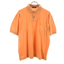 ディオール 90s オールド 半袖 ポロシャツ M オレンジ Dior ハーフボタン メンズ 【中古】 【240324】 メール便可
