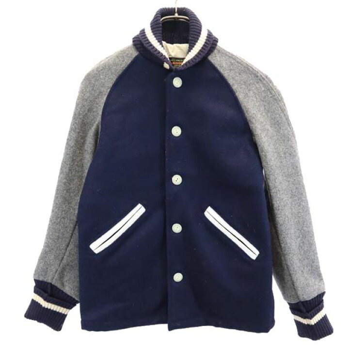 美品 SKOOKUM スクーカム スタジャン USA製 レザー切り替え ウール  