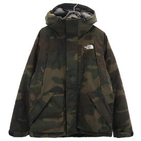 ノースフェイス ND91644 カモフラ 長袖 ノベルティ エレバス ダウンジャケット M カーキ系 THE NORTH FACE ロゴ アウトドア Novelty Elebus メンズ 【中古】 【231110】