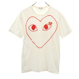 プレイコムデギャルソン 2010年 日本製 プリント 半袖 Tシャツ L ホワイト PLAY COMME des GARCONS メンズ 【中古】 【240324】 メール便可