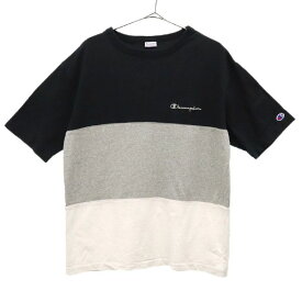 チャンピオン ワンポイント刺繍 半袖 Tシャツ M ブラック×グレー Champion メンズ 【中古】 【230515】 メール便可