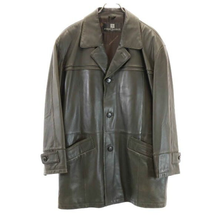 楽天市場】ピエールバルマン ラム レザージャケット L ブラウン系  