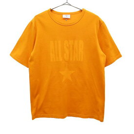 コンバース 日本製 プリント 半袖 Tシャツ オレンジ converse メンズ 【中古】 【230715】 メール便可