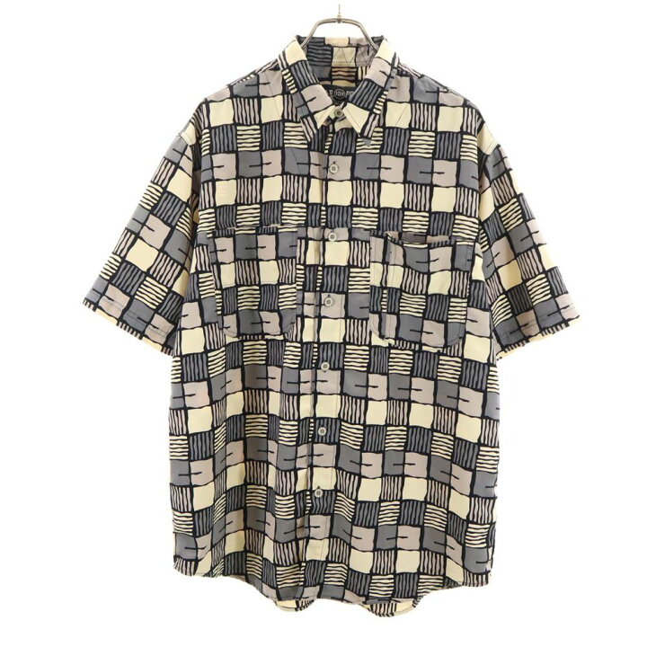 楽天市場】古着 ペレペレ pellepelle 総柄 半袖 シャツ M グレー系 