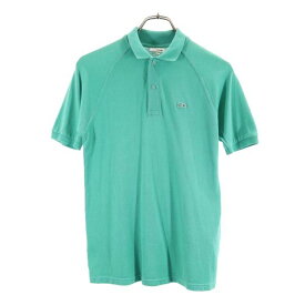 ラコステ 半袖ポロシャツ 12 緑 LACOSTE ロゴ刺繍 鹿の子地 メンズ 【中古】 【230621】 メール便可