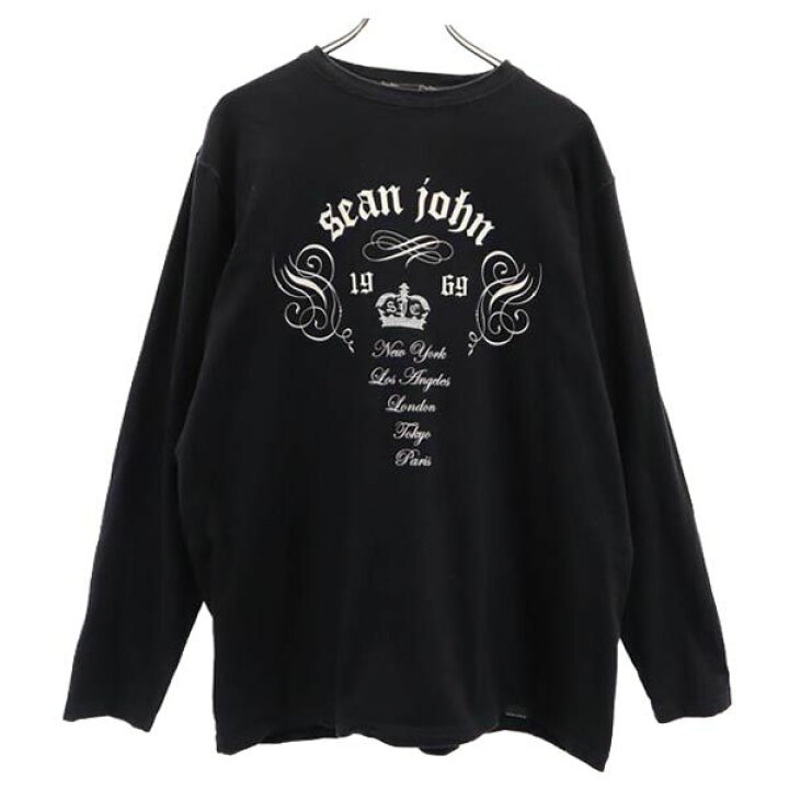 楽天市場】古着 ショーンジョン Sean John 長袖 Tシャツ L ブラック 