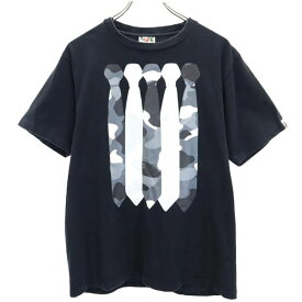 アベイシングエイプ プリント 半袖 Tシャツ M 黒 A BATHING APE メンズ 【中古】 【230324】 メール便可