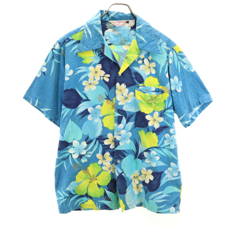 楽天市場】古着 Sears HAWAII 70s ヴィンテージ 総柄 半袖 アロハ 