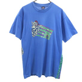 ボルコム 90s USA製 オールド 半袖 Tシャツ L ブルー系 VOLCOM メンズ 【中古】 【240327】 メール便可
