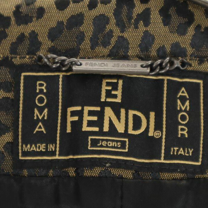 楽天市場】フェンディ イタリア製 レオパード ジャケット 36 ブラウン 