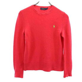 ポロラルフローレン ウールブレンド 長袖 セーター S ピンク POLO RALPH LAUREN ロゴ ニット レディース 【中古】 【231112】