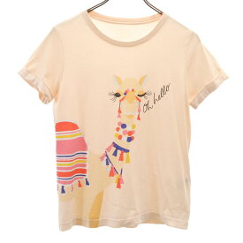 ブルームストリート ケイトスペード プリント 半袖 Tシャツ XS ベージュ BROOME STREET kate spade レディース 【中古】 【240330】 メール便可