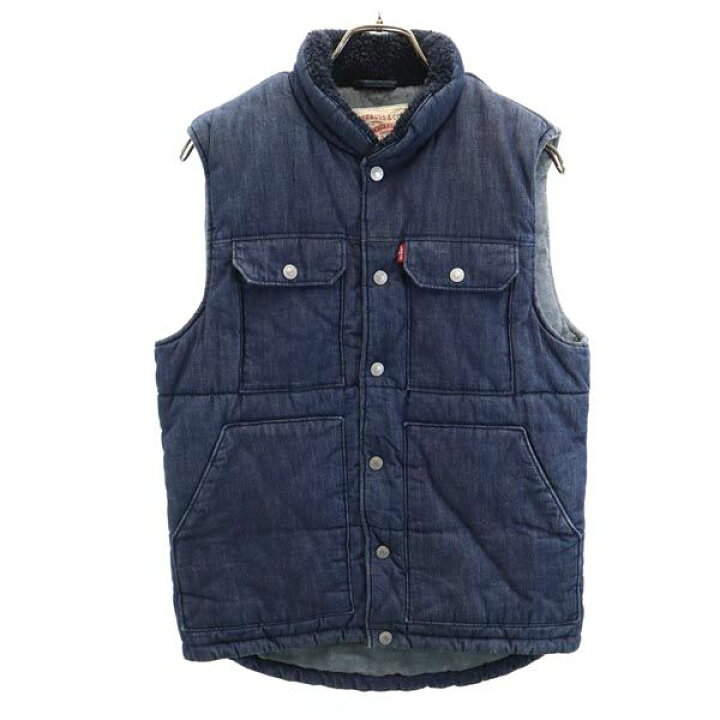 楽天市場】リーバイス ノースリーブ ダウンベスト S ブルー Levi