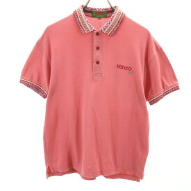 ケンゾーゴルフ 90s オールド 半袖 ポロシャツ 3 ピンク KENZO GOLF 鹿の子 メンズ 【中古】 【240410】