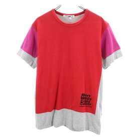 コムデギャルソン 2010年 日本製 ロゴプリント 半袖 Tシャツ S レッド系 COMME des GARCONS メンズ 【中古】 【220907】 メール便可