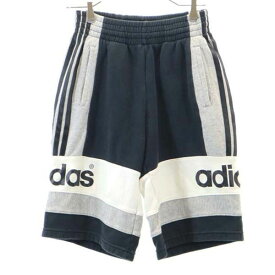 【中古】 アディダス スウェット ショート パンツ M adidas デサント製 グレー×黒 メンズ 【200423】