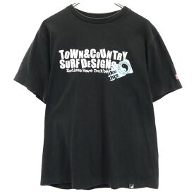 タウンアンドカントリー ロゴプリント 半袖 Tシャツ M ブラック Town &amp; Country メンズ 【中古】 【230622】