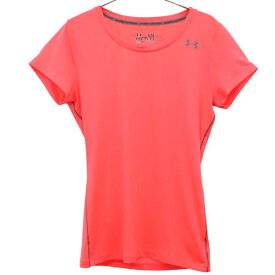 アンダーアーマー プリント トレーニングシャツ L/G オレンジ UNDER ARMOUR 半袖 Tシャツ スポーツ ウォームアップ ロゴ レディース 【中古】 【230623】 メール便可