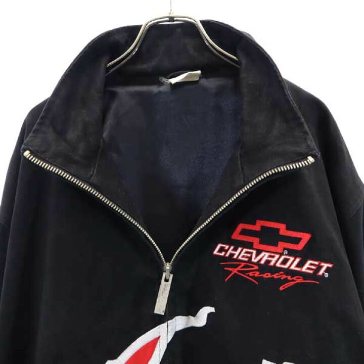 楽天市場】シボレー ジャケット L 黒×赤 CHEVROLET メンズ 【中古 