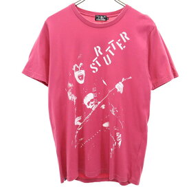 ヒステリックグラマー 日本製 KISS プリント 半袖 Tシャツ M ピンク系 HYSTERIC GLAMOUR バンT メンズ 【中古】 【240403】 メール便可