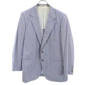 アクアスキュータム ストライプ柄 テーラードジャケット 96-86-170 青×白 Aquascutum メンズ 【中古】 【230106】