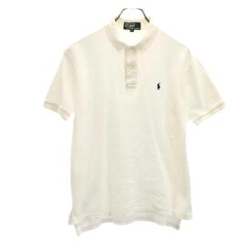 ポロバイラルフローレン 80s 緑タグ ボーイズ ヴィンテージ 半袖 ポロシャツ 170 ホワイト系 Polo by Ralph Lauren 鹿の子 ロゴ キッズ 【中古】 【230623】