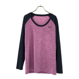 アンダーアーマー トレーニング 長袖 Tシャツ XL パープル×ネイビー UNDER ARMOUR スポーツ レディース 【中古】 【240403】 メール便可