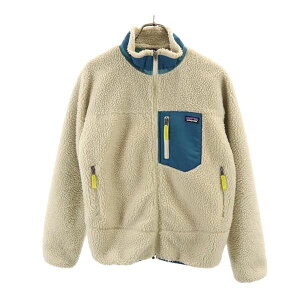 古着 patagonia パタゴニア ジップ フリースジャケット XXL（16-18） アイボリー アウトドア キッズ 