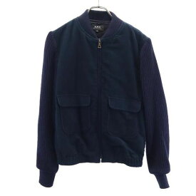 古着 A.P.C. アーペーセー 袖ニット切替 中綿ジャケット S ネイビー系 レディース 【中古】 【PD】