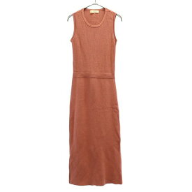 古着 Lily Brown リリーブラウン ノースリーブ ニット ワンピース F ピンク バックリボン レースアップ レディース 【中古】 【PD】
