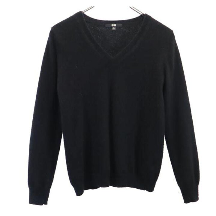 楽天市場】古着 ユニクロ UNIQLO 長袖 カシミヤ Vネック セーター M 黒  