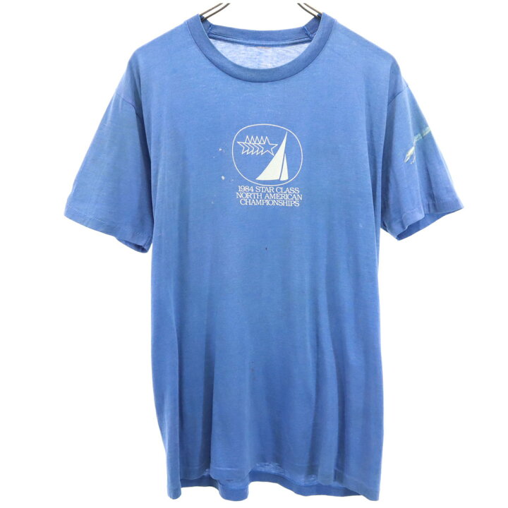 楽天市場】古着 70s 半袖 シングルステッチ Tシャツ ブルー オールド シングルステッチtシャツ70枚