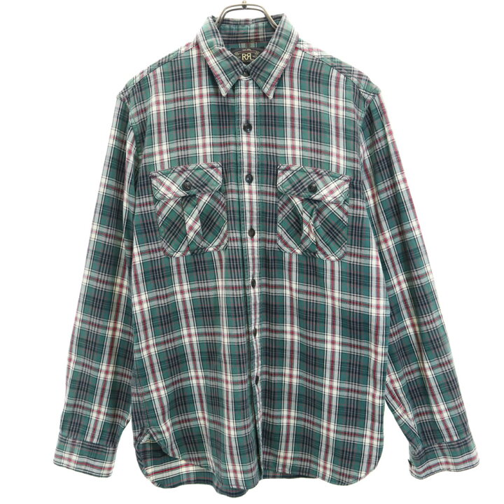 楽天市場】RRL チェック柄 長袖 シャツ M グリーン系 ダブルアールエル 