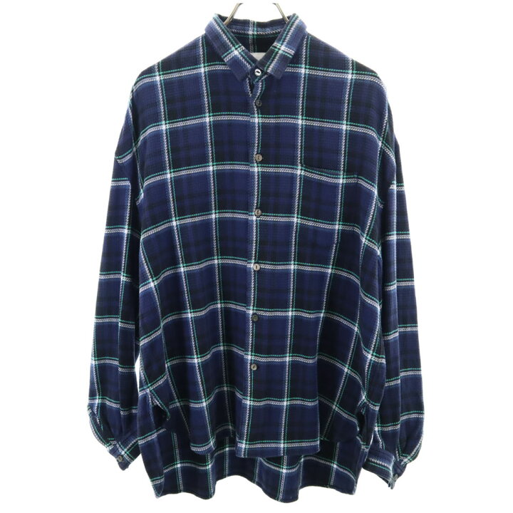 楽天市場】古着 Name. ネーム 日本製 長袖 チェックシャツ 1 ネイビー 