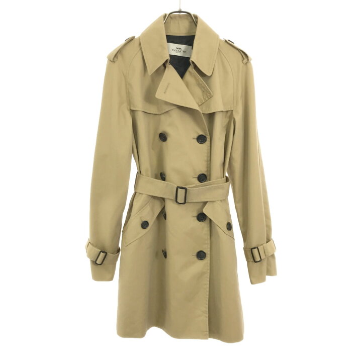 古着 COACH コーチ トレンチコート MP ベージュ レディース 【中古  