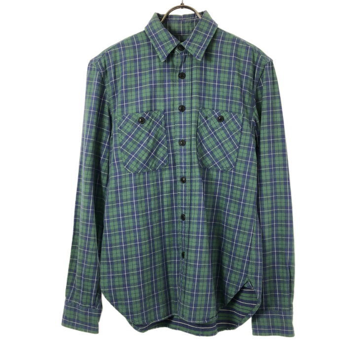 楽天市場】RRL 一ツ星 チェック柄 長袖 シャツ 2 グリーン×ブルー  